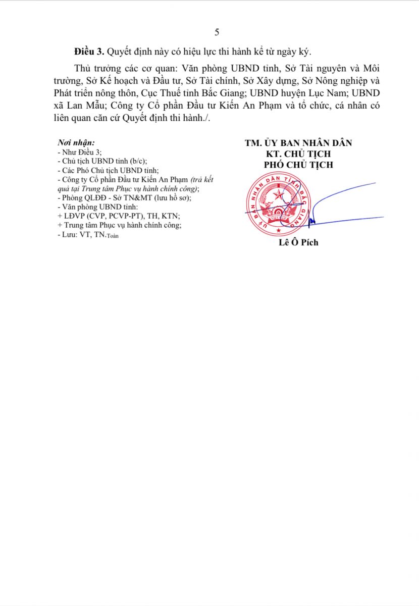 Pháp lý dự án Central Avenue Lục Nam
